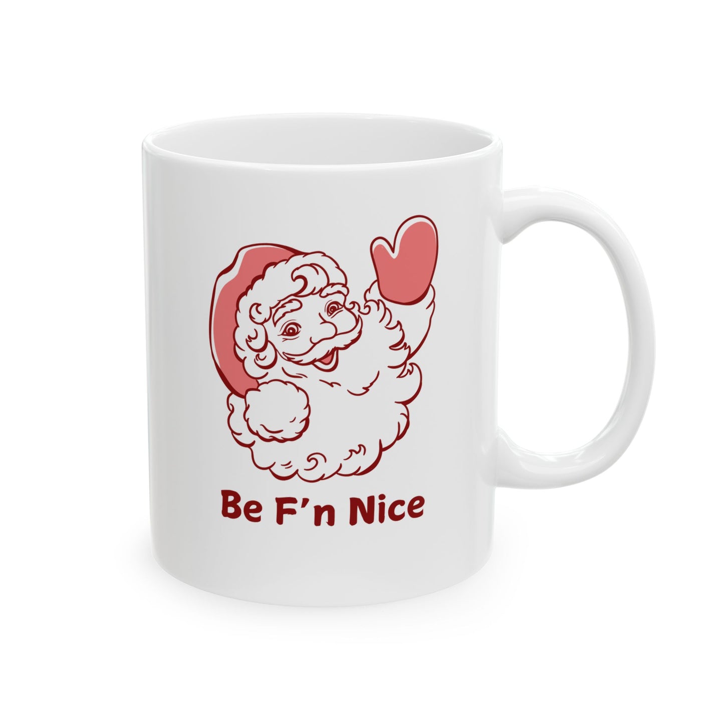 Mug - Santa is Watching Ceramic Mug, Be Nice Design