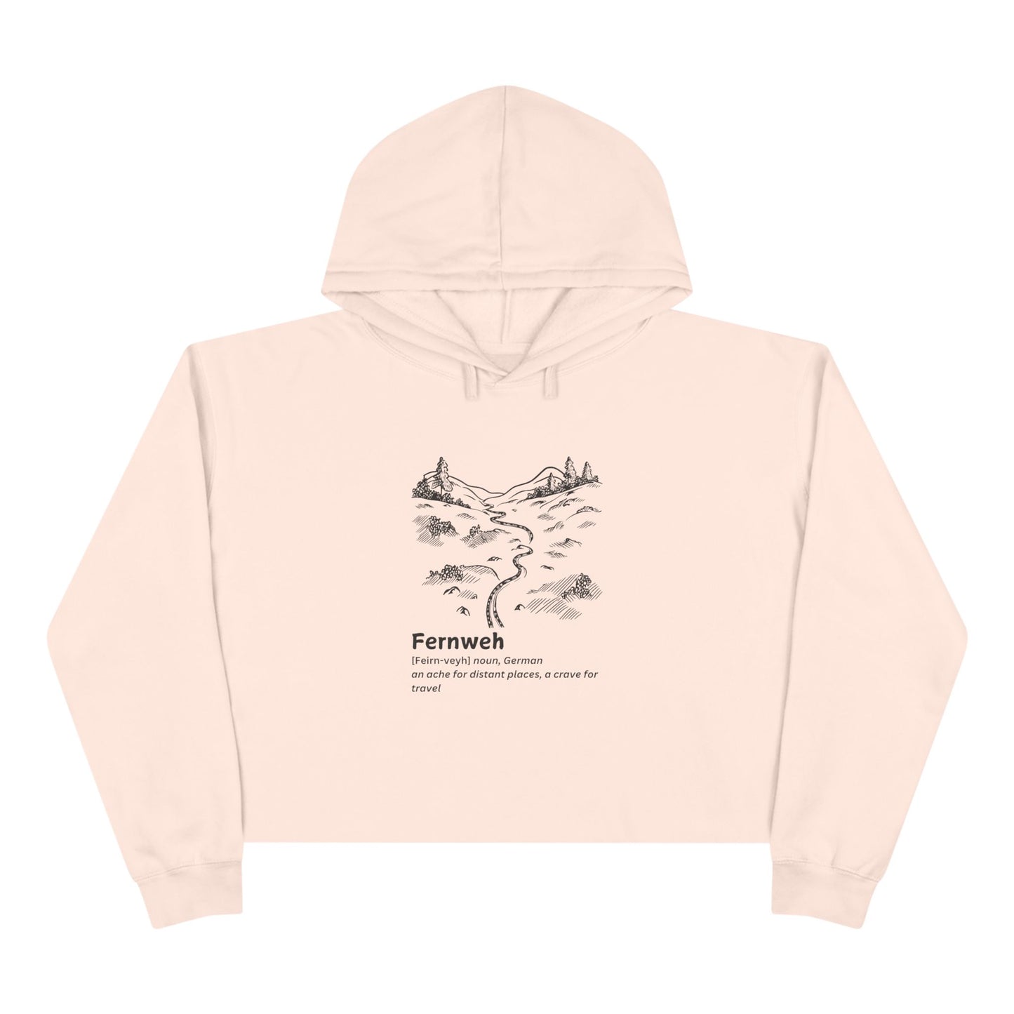 Fernweh Crop Hoodie - Adventure-Inspired Casual Wear