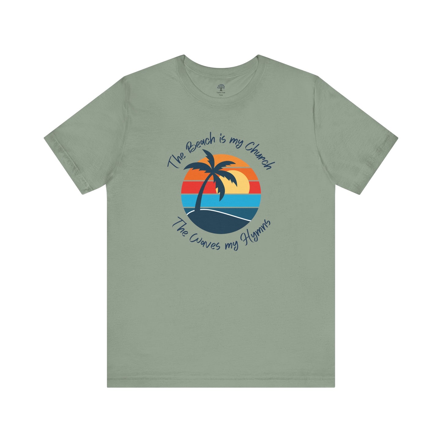 Sunset Beach Vibes Unisex Tee - "The Beach is my Church, The Waves my Hymns"