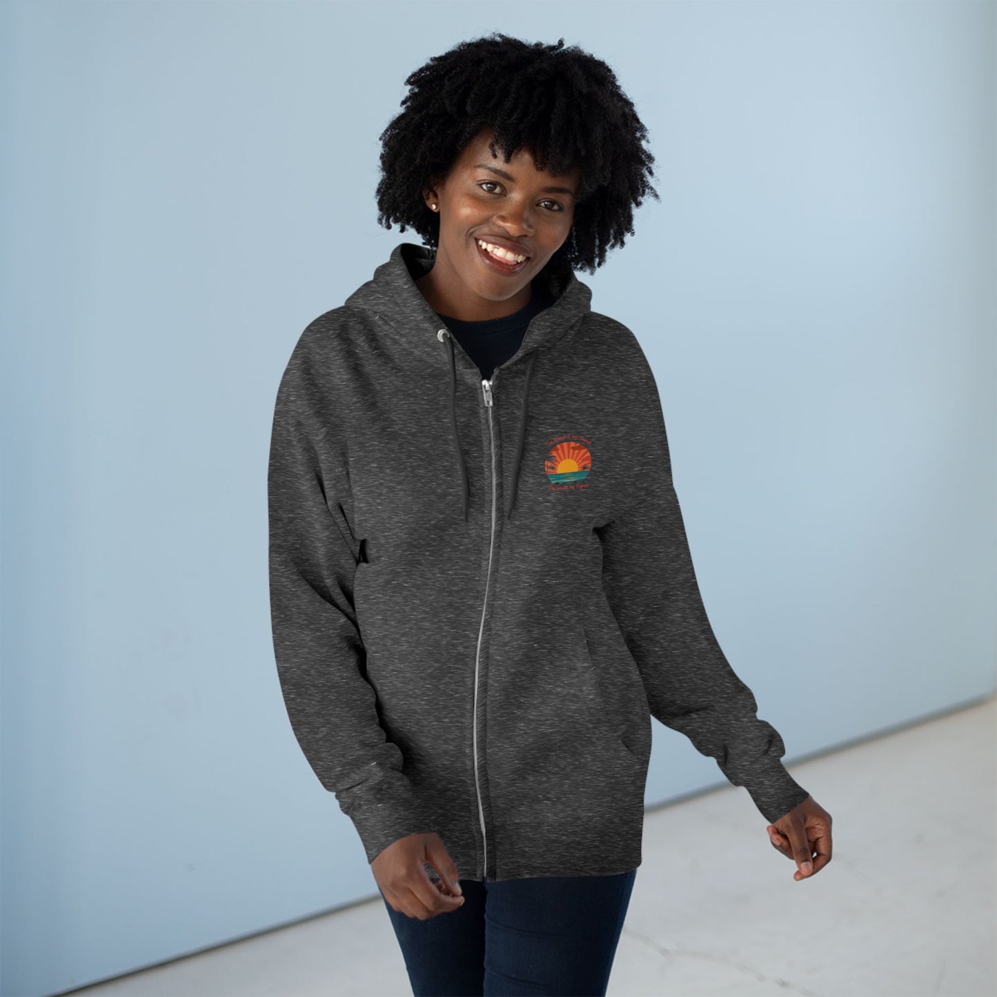 Beach Vibes Unisex Zip Hoodie - 'The Beach is My Church' Design