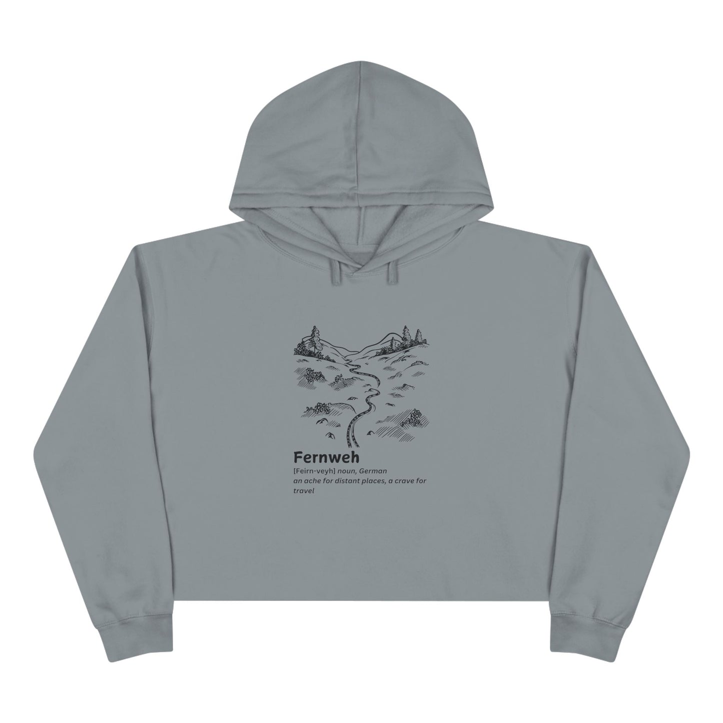 Fernweh Crop Hoodie - Adventure-Inspired Casual Wear