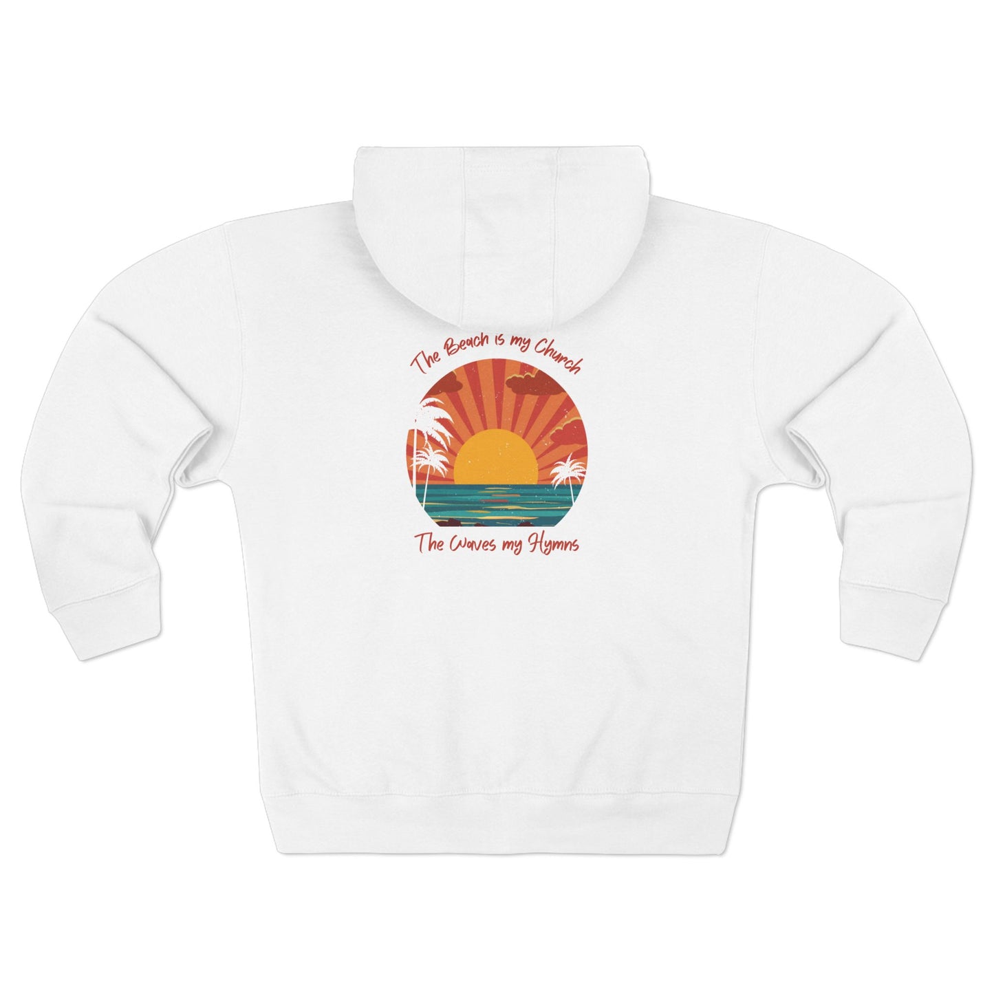 Beach Vibes Unisex Zip Hoodie - 'The Beach is My Church' Design
