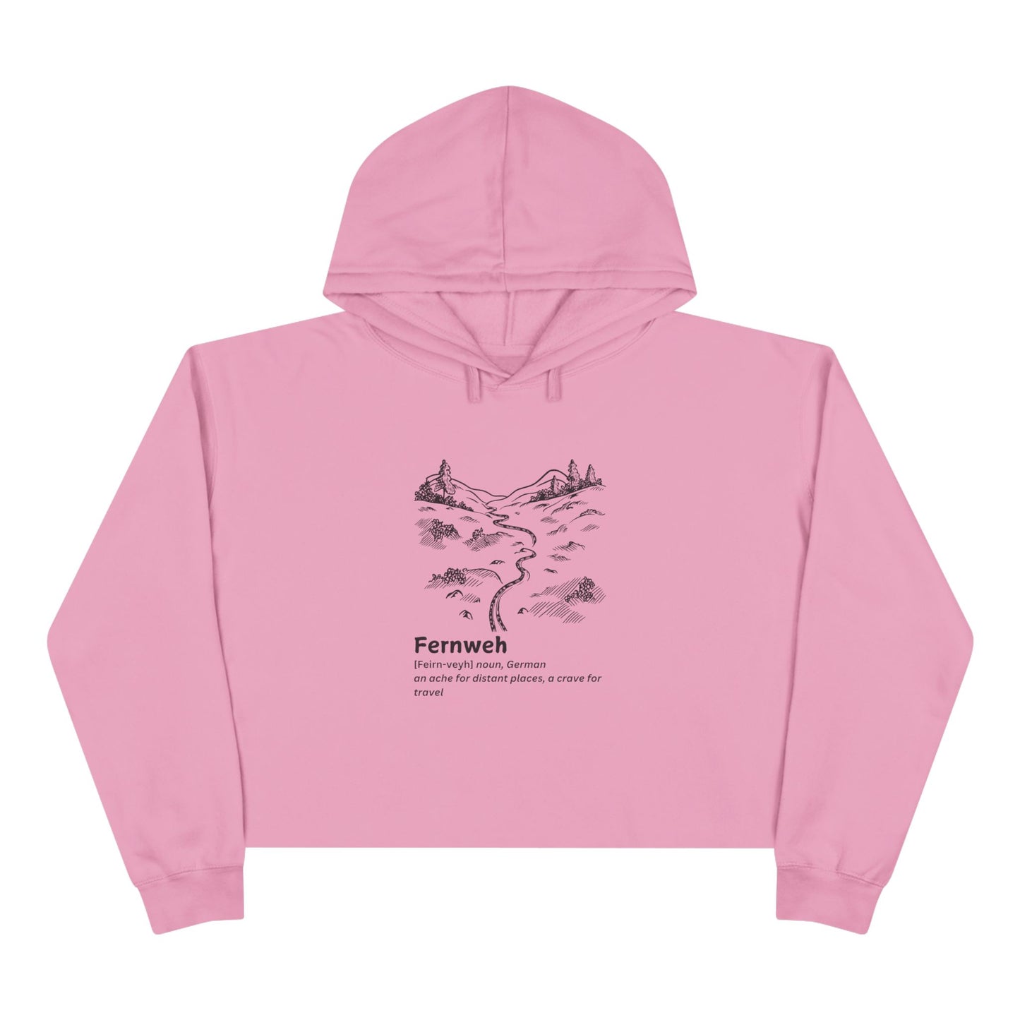 Fernweh Crop Hoodie - Adventure-Inspired Casual Wear