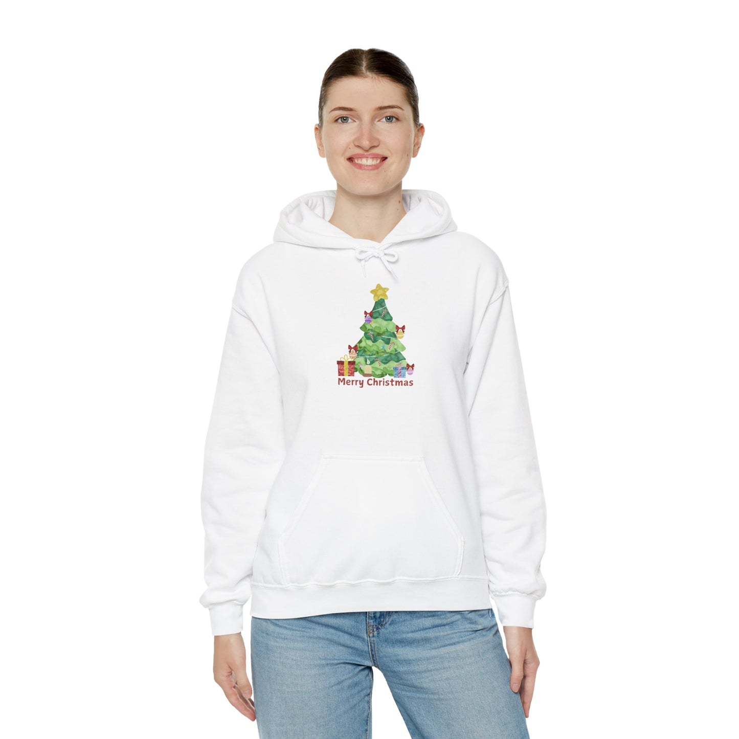 Merry Christmas Tree Hoodie - Unisex Heavy Blend™ Sweatshirt