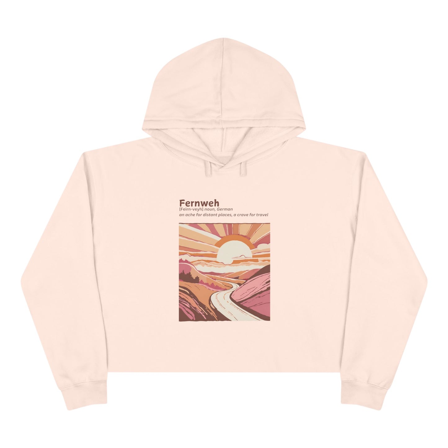 Fernweh Crop Hoodie - Scenic Travel Vibes for Adventure Lovers
