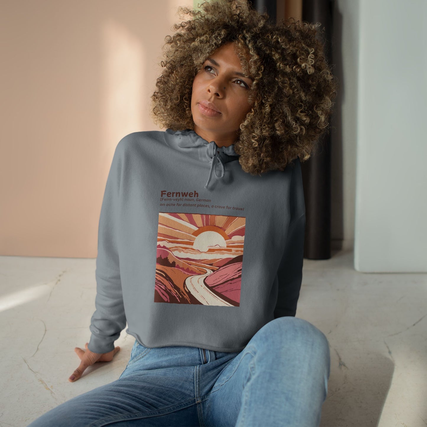 Fernweh Crop Hoodie - Scenic Travel Vibes for Adventure Lovers