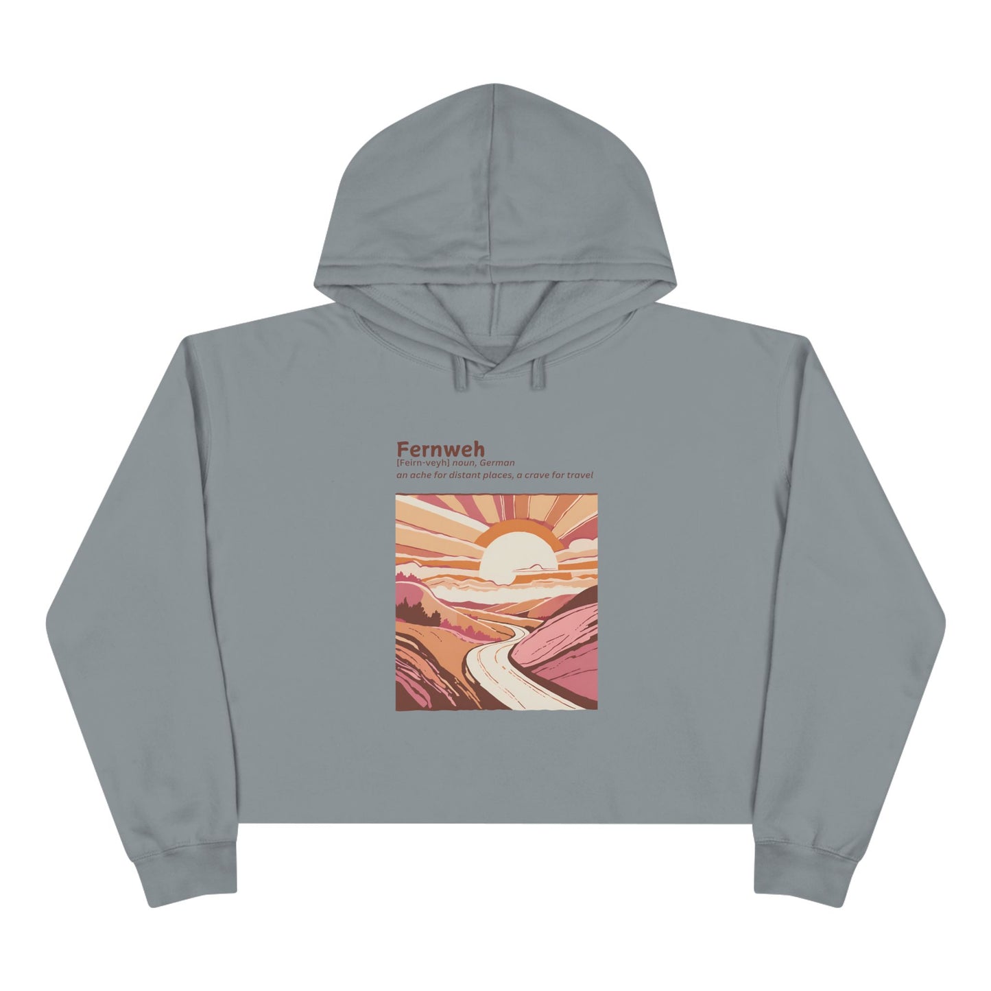 Fernweh Crop Hoodie - Scenic Travel Vibes for Adventure Lovers