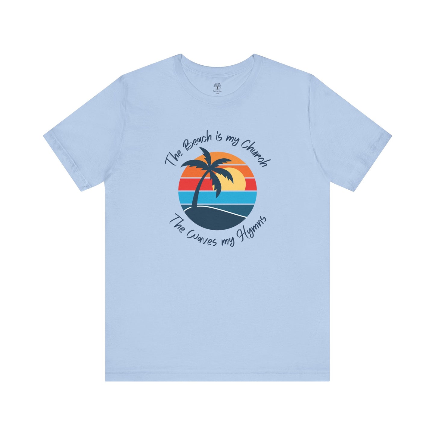 Sunset Beach Vibes Unisex Tee - "The Beach is my Church, The Waves my Hymns"