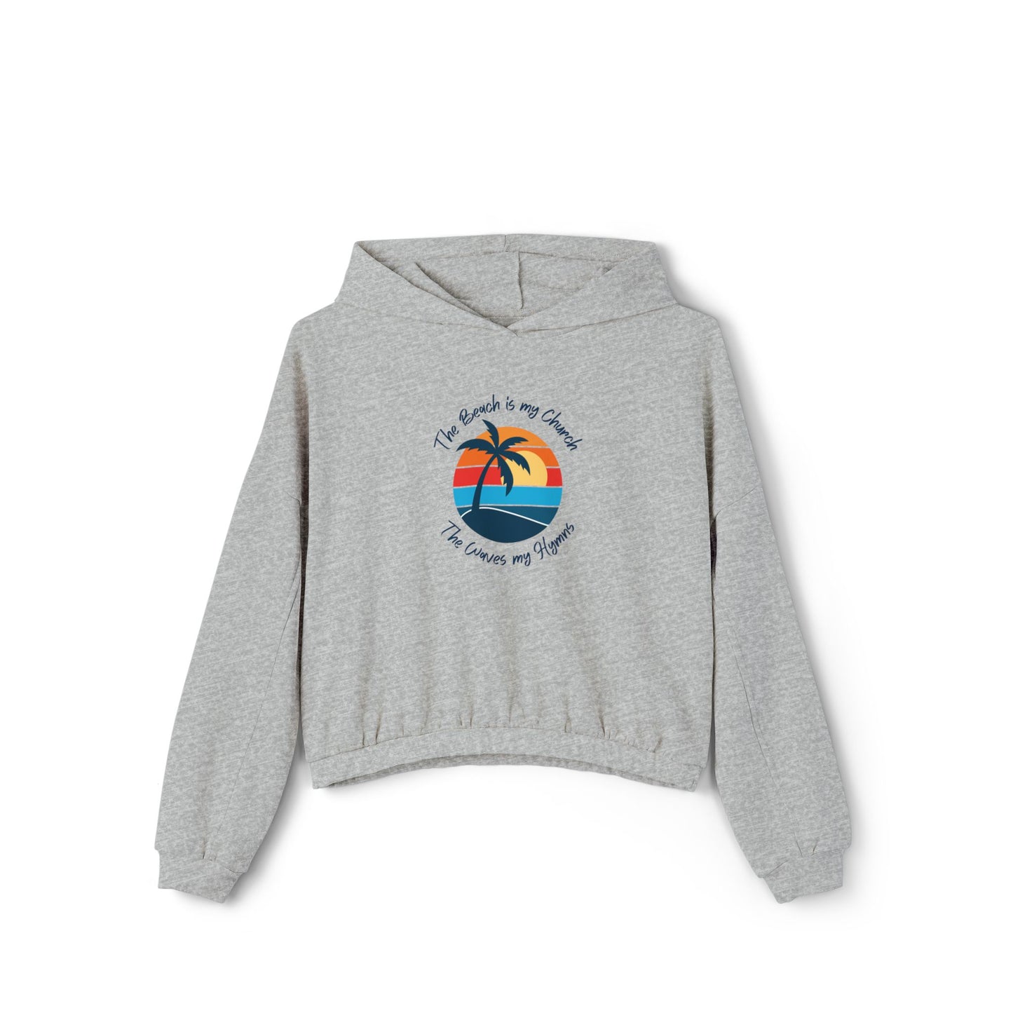 Hoodie - Beach is My Church Women's Cinched Bottom Hoodie