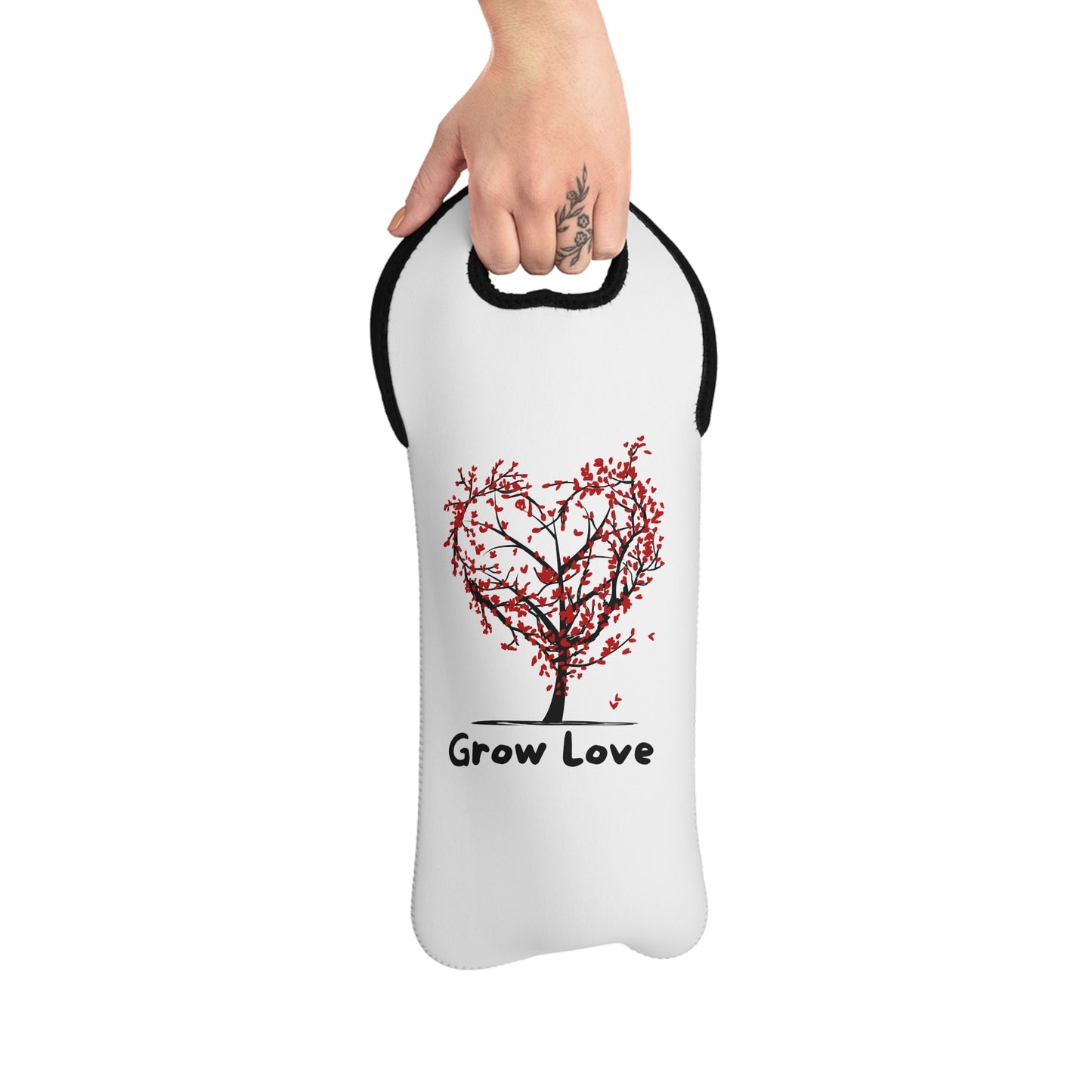 Grow Love Wine Tote Bag - Eco-Friendly Insulated Carrier for Wine Gift