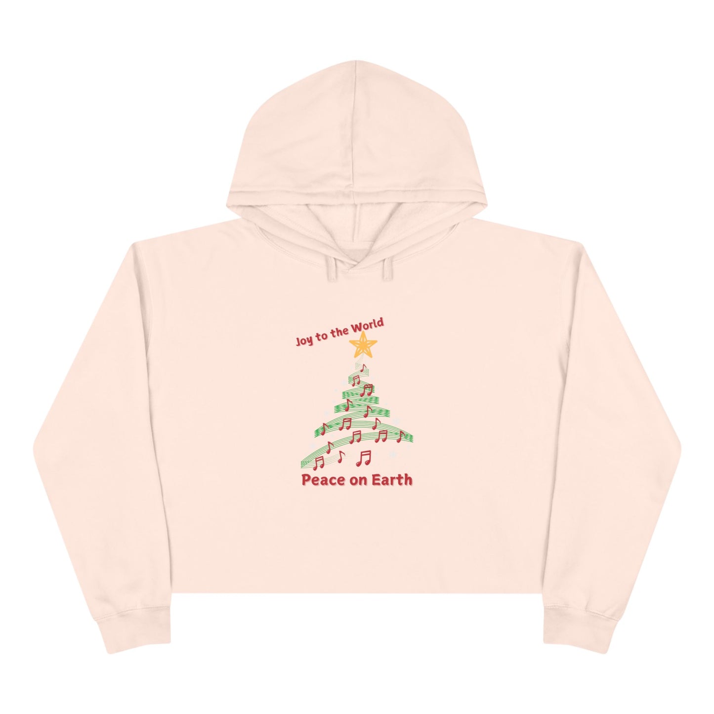 Joy to the World Christmas Crop Hoodie – Peace on Earth Design