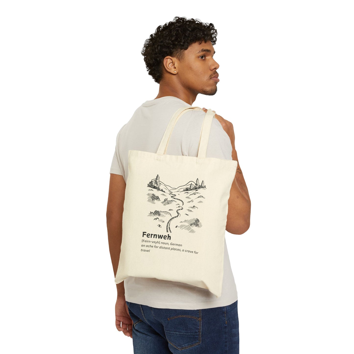 Fernweh Canvas Tote Bag – Eco-Friendly Travel & Adventure Tote with Definition Design