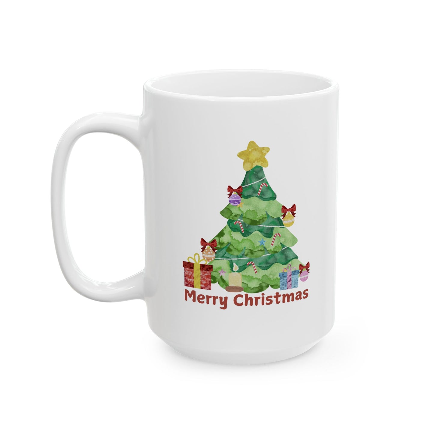 Festive Christmas Tree Ceramic Mug – Merry Christmas Design (11oz & 15oz)