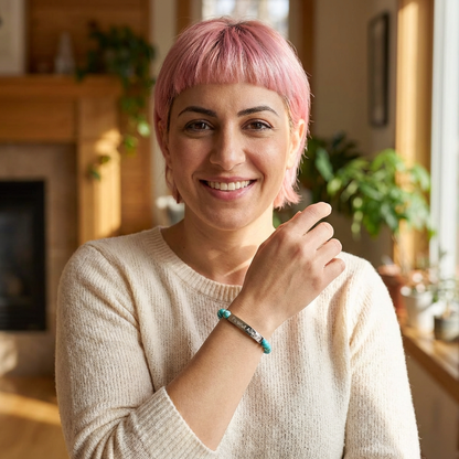 Custom Peanut & Tree Nut Allergy Medical Alert Bracelet — Engraved Natural Stone Stretch Bracelet