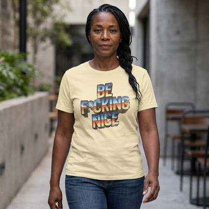 Be F*cking Nice Tee | Retro Sunset Graphic T-Shirt