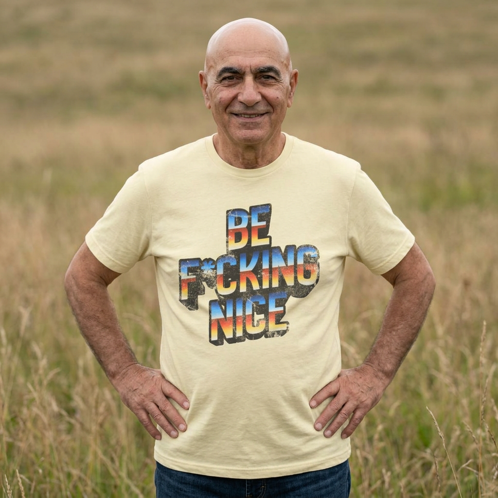 Be F*cking Nice Tee | Retro Sunset Graphic T-Shirt