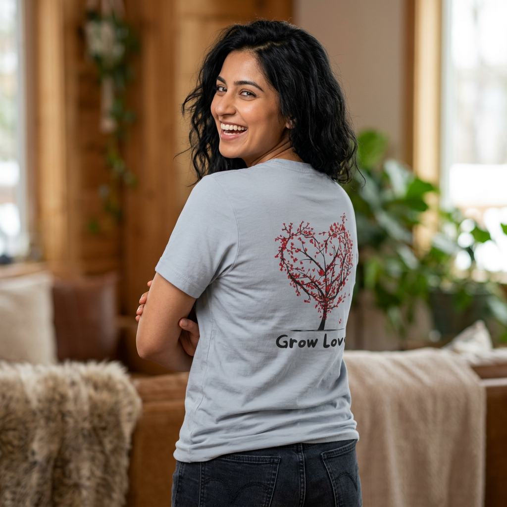 Grow Love T-Shirt | Meaningful Tree Graphic Tee for Gifting