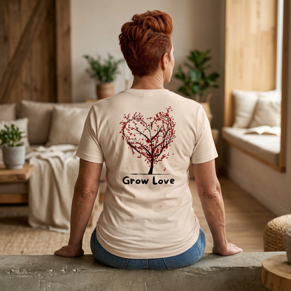 Grow Love T-Shirt | Meaningful Tree Graphic Tee for Gifting