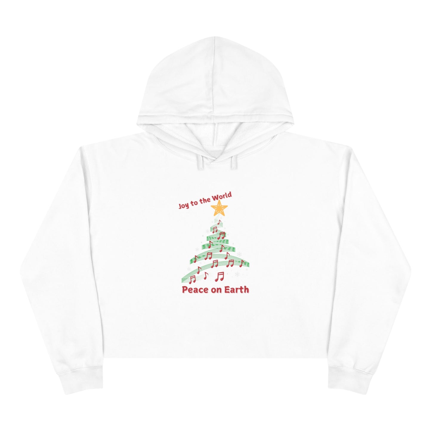 Joy to the World Christmas Crop Hoodie – Peace on Earth Design