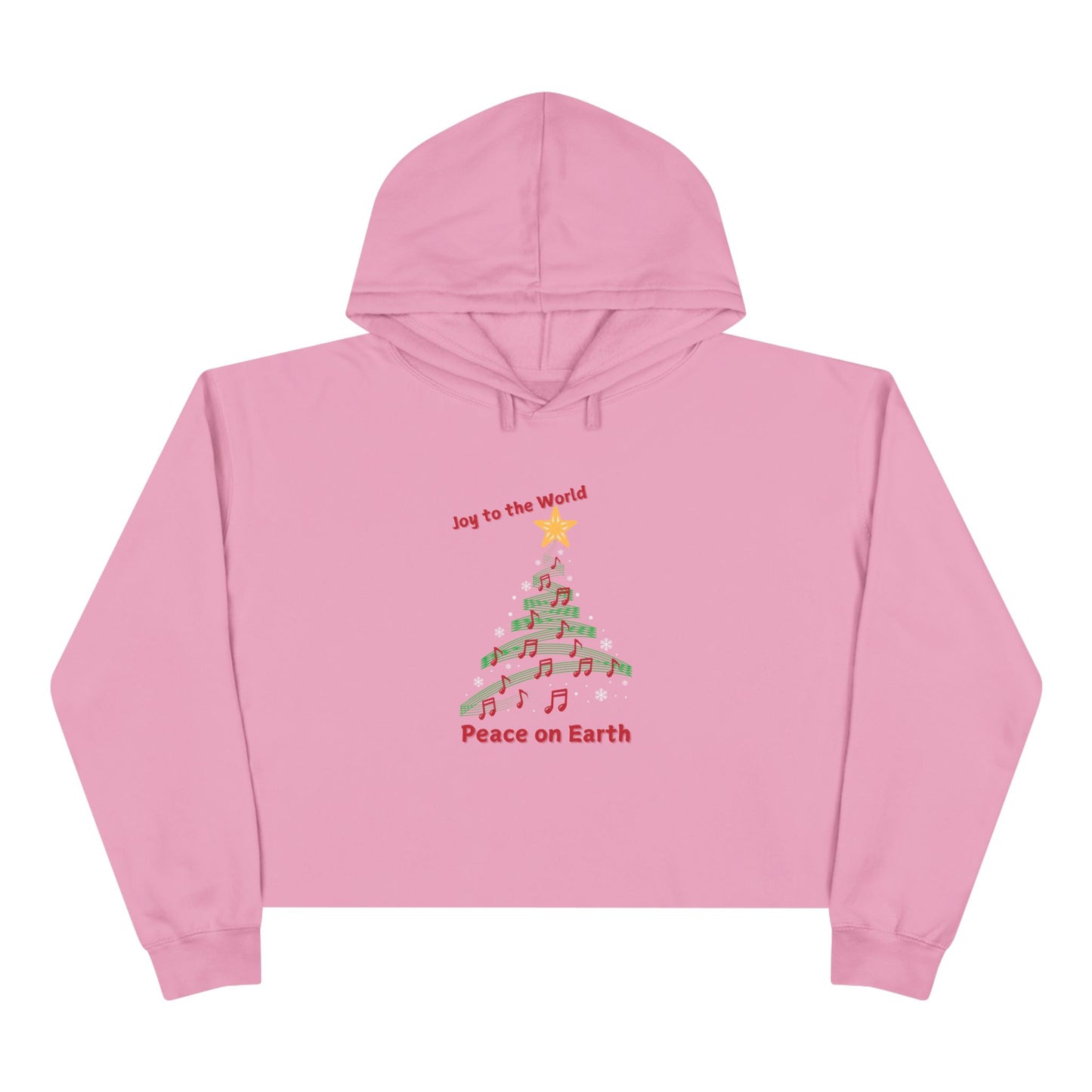 Joy to the World Christmas Crop Hoodie – Peace on Earth Design