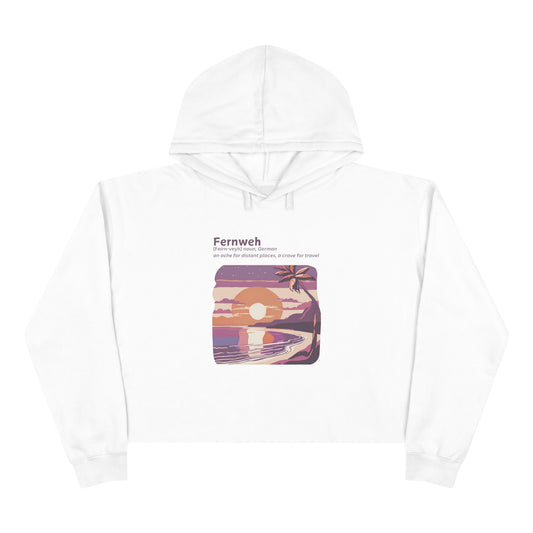 Fernweh Beach Sunset Crop Hoodie - Explore Your Wanderlust