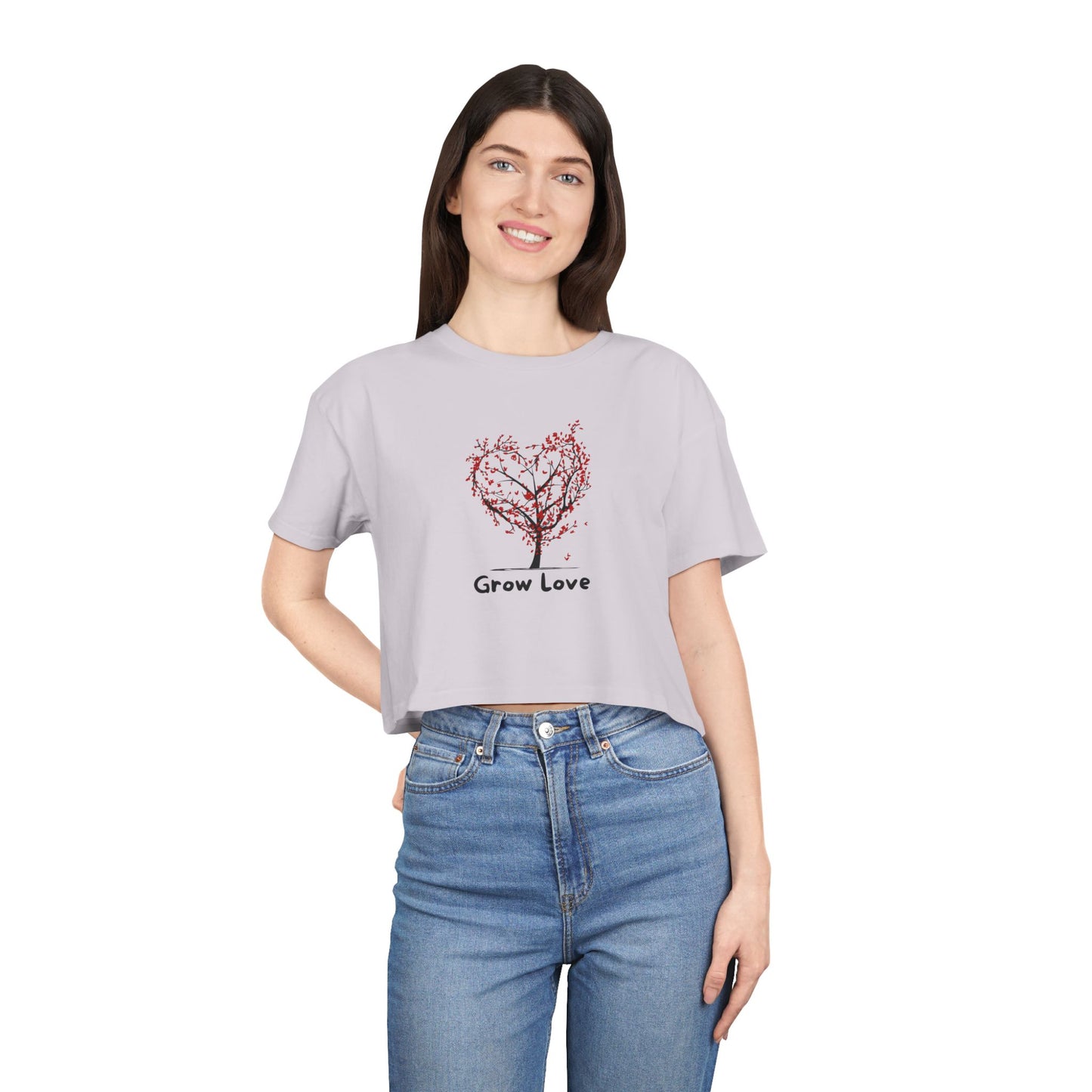 Grow Love Women's Crop Tee - Cute & Stylish for Every Occasion