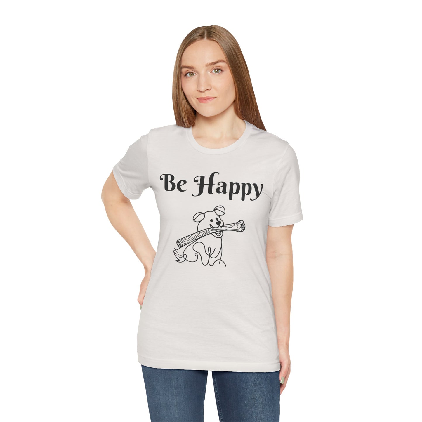 Dog Stick Tee - Spread Happy Unisex Jersey Short Sleeve