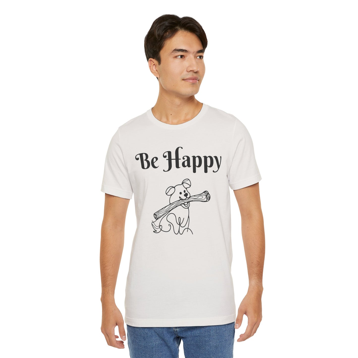 Dog Stick Tee - Spread Happy Unisex Jersey Short Sleeve