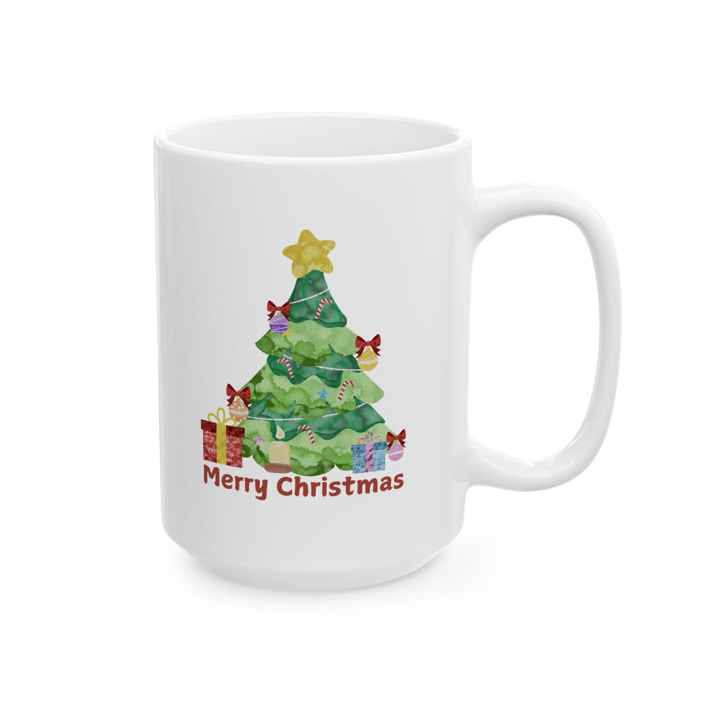 Festive Christmas Tree Ceramic Mug – Merry Christmas Design (11oz & 15oz)