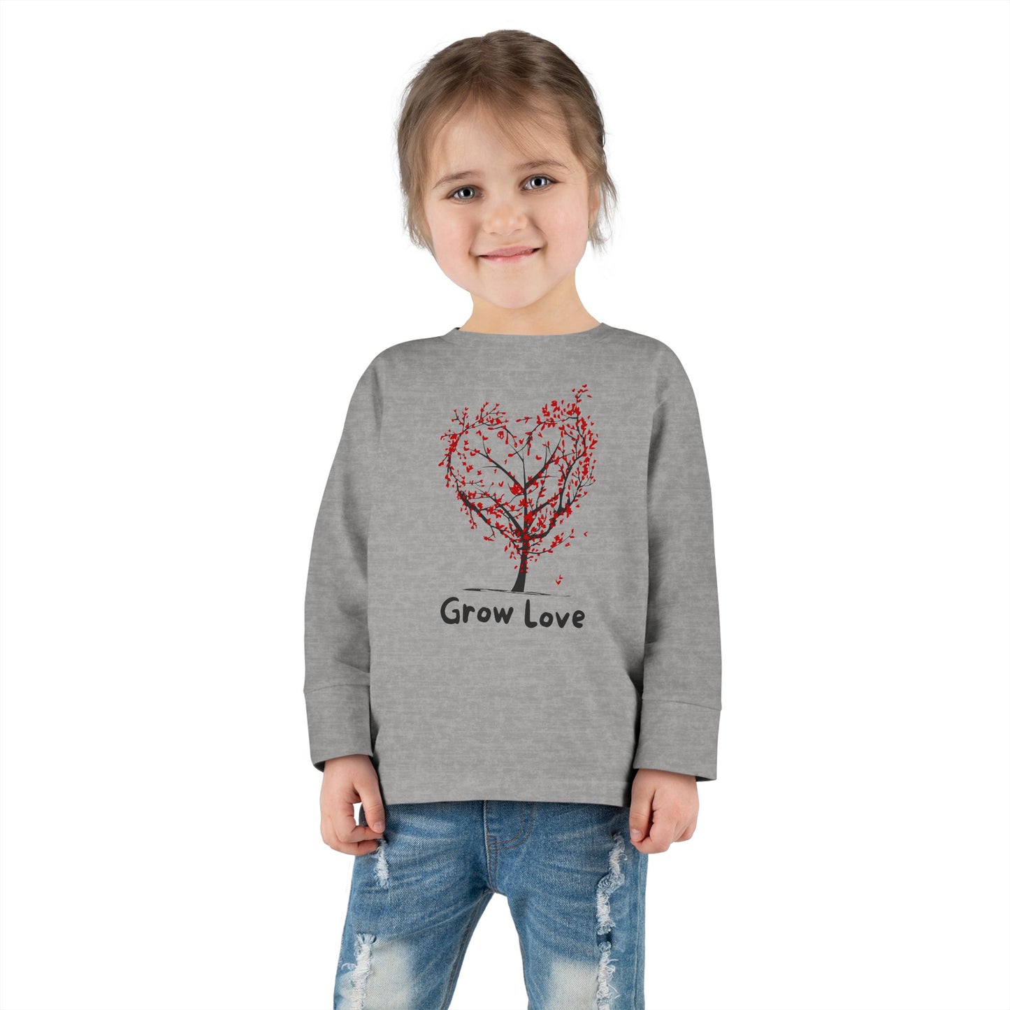 Toddler Long Sleeve Tee - Grow Love Tree Design