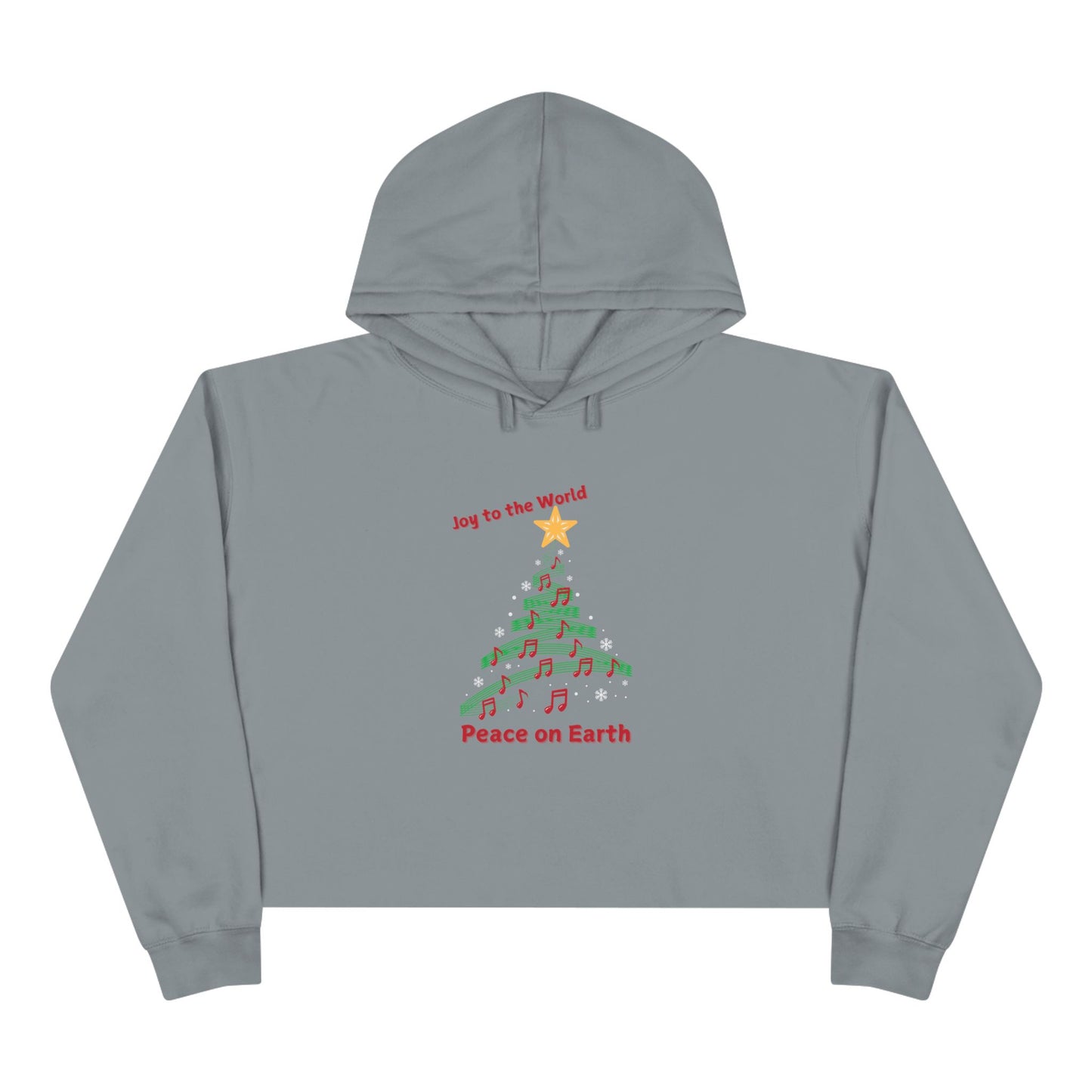 Joy to the World Christmas Crop Hoodie – Peace on Earth Design