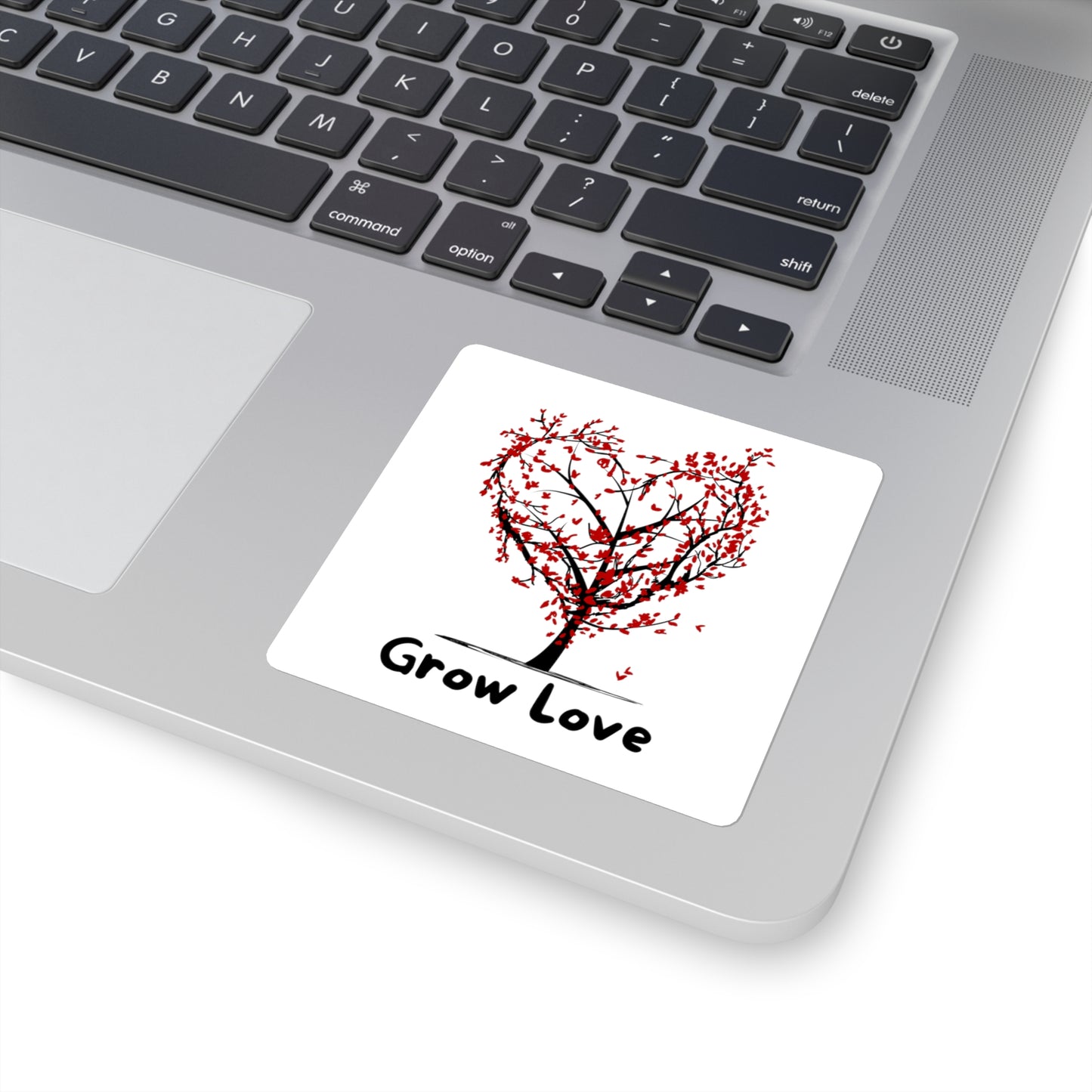 Grow Love Square Stickers - Inspirational Nature Decal for Gifts & Celebrations