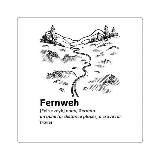 Fernweh Travel Craving Square Stickers - Adventure Decor for Wanderlust Enthusiasts