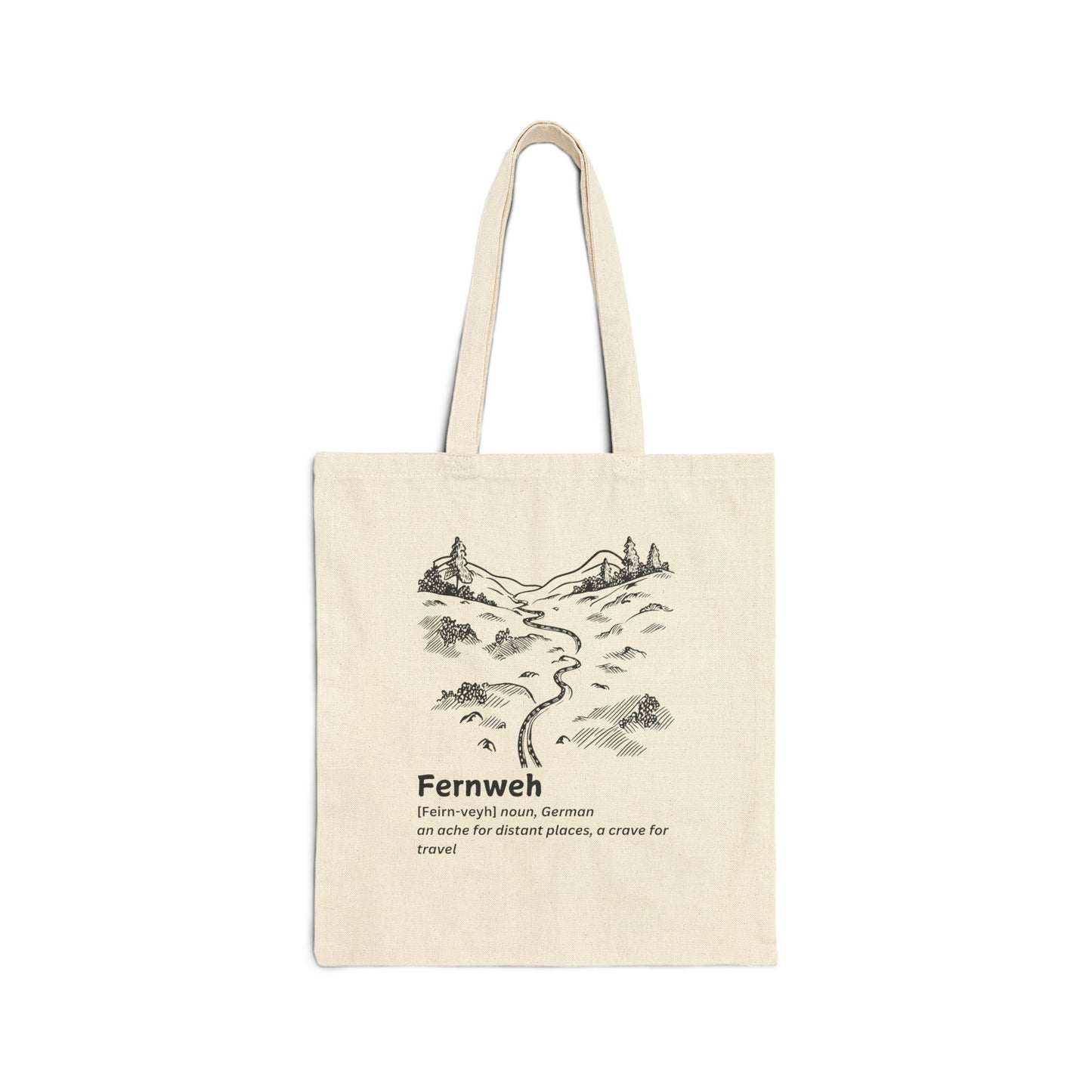 Fernweh Canvas Tote Bag – Eco-Friendly Travel & Adventure Tote with Definition Design