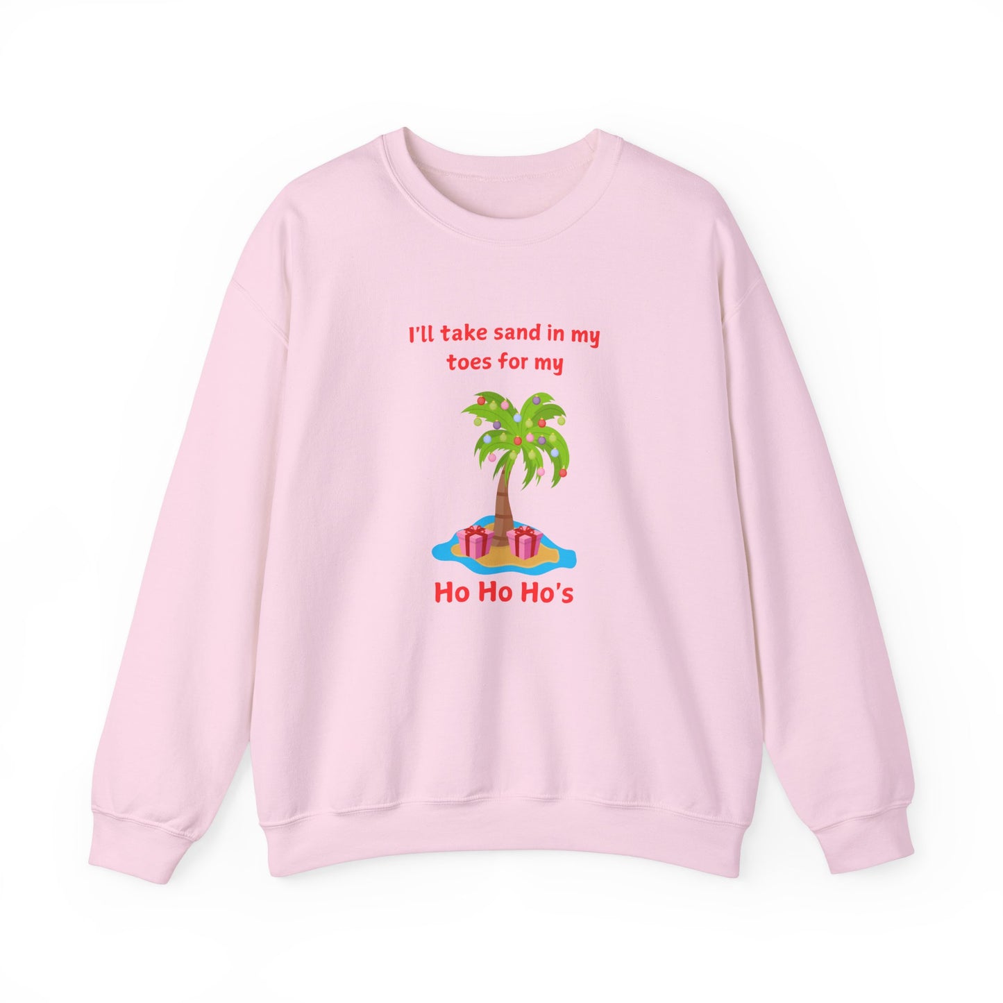 "Ho Ho Ho's" Tropical Christmas Sweatshirt - Unisex Heavy Blend™ Crewneck