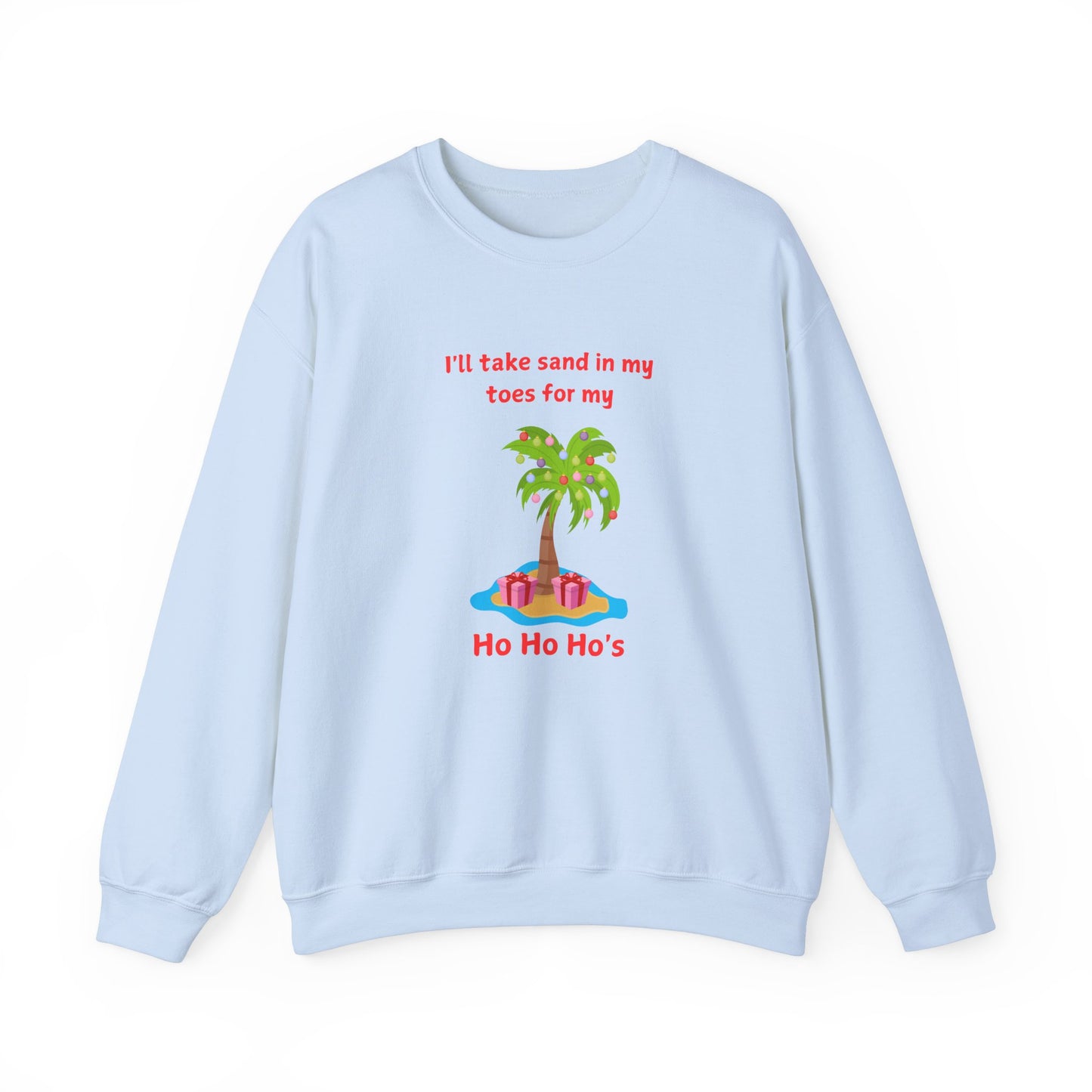 "Ho Ho Ho's" Tropical Christmas Sweatshirt - Unisex Heavy Blend™ Crewneck